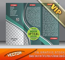 通用型传单和折页模板：Business Template with Tri-Fold Mock up Brochure